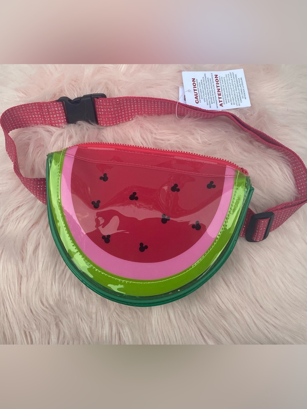 Disney Watermelon Clear Fannypack/waist Bag - Red Pink Green Black